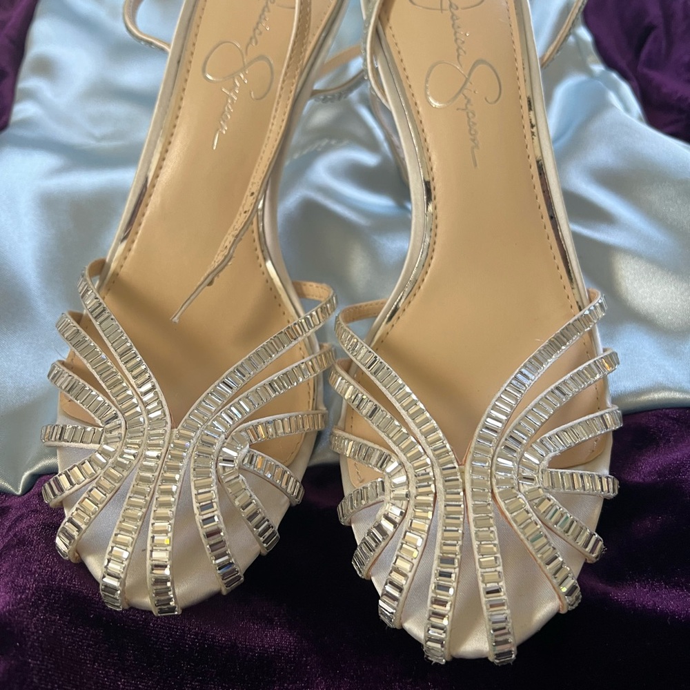 Jessica Simpson Blush Crystal-Strap Pointed Stiletto Slingbacks - Picture 5 of 7